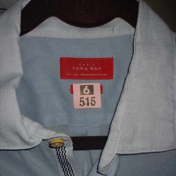 Zara Mens L Soft Cotton Dress Shirt - Picture 4 of 8